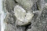 Prasiolite (Green Quartz) Geode With Metal Stand - Uruguay #107716-4